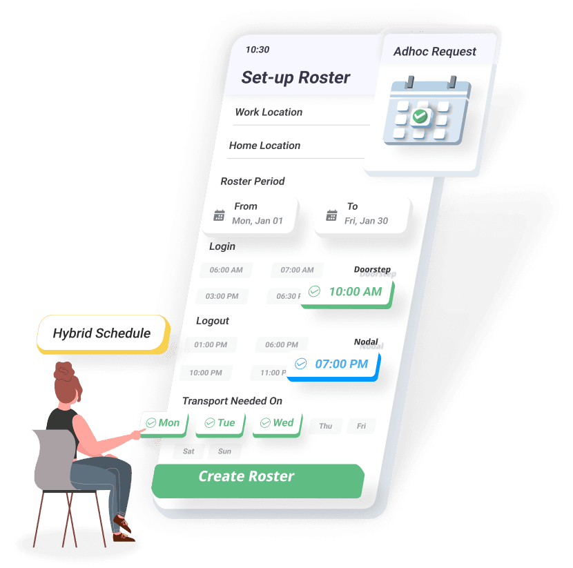 Employee creating a roster in the Zooper app